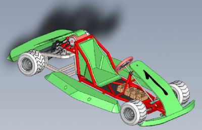 儿童卡丁车3D数模图纸