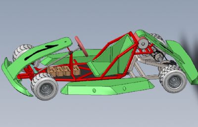 儿童卡丁车3D数模图纸