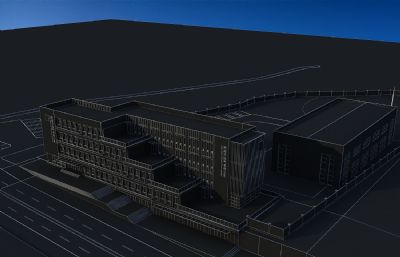 天然气公司办公大楼,厂房3D模型