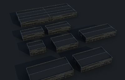 现代厂房,仓库,码头运输仓库3D模型