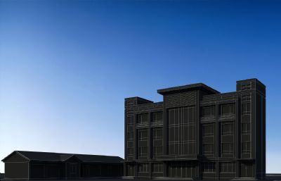 乡村办公楼,社区服务中心,便民中心3D模型