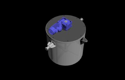 工业用混合搅拌粉碎机,旋桨榨汁机3D模型