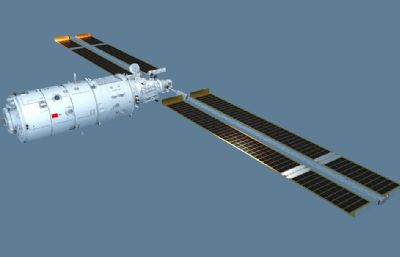 梦天号实验舱(带太阳板展开动画)+长征5B火箭3D模型