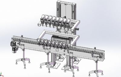 酒瓶,香水瓶喷涂上下料机3D数模图纸