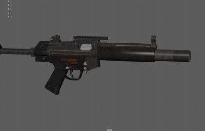 MP5冲锋枪,自动步枪3dmaya模型