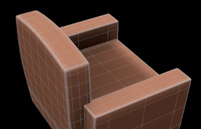 Q版沙发,单人沙发3D模型,obj文件