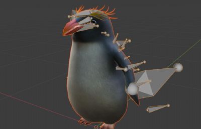 几组帝企鹅,跳岩企鹅3D模型