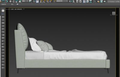 时尚布艺软包床3D模型