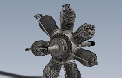 7缸航空发动机3D数模图纸