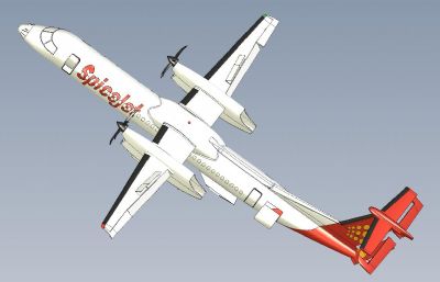 澳洲航空 Bombardier Dash 8-Q400涡轮螺旋桨飞机3D数模图纸