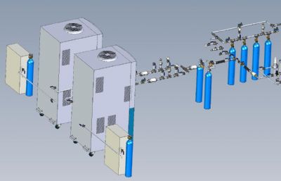 制氢系统,氢气制造设备3D数模图纸