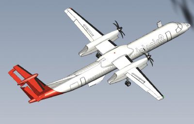 澳洲航空 Bombardier Dash 8-Q400涡轮螺旋桨飞机3D数模图纸