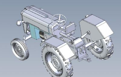 农用拖拉机3D模型数模图纸