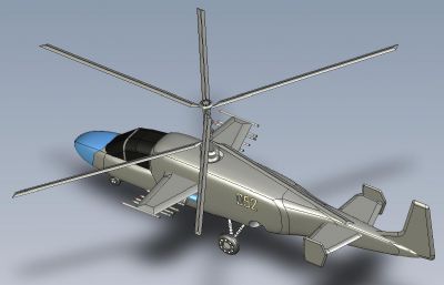 Ka-52短吻鳄,卡-52武装直升机3D数模图纸