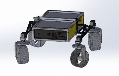 可3D打印的四轮月球车3D数模图纸(网盘下载）