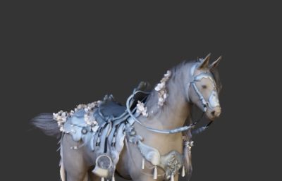 二十多款战马坐骑组合3D模型,FBX文件