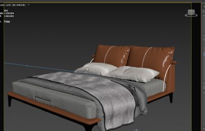 时尚真皮软床3D模型