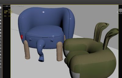 大象,兔子造型儿童卡通沙发3D模型