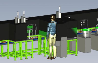 马达,小电机组装生产线3D模型