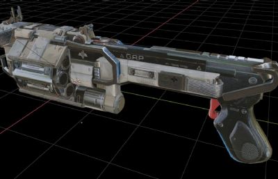 科幻枪武器blender模型