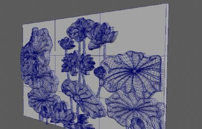 荷花,莲花浮雕maya模型,OBJ格式