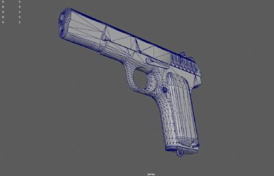 TT33托卡列夫手枪,54式手枪游戏道具3dmaya模型