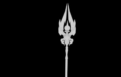 护摩之杖-胡桃五星武器maya模型素模