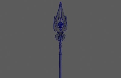 护摩之杖-胡桃五星武器maya模型素模