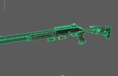 M1014霰弹枪,温彻斯特霰弹枪,防暴枪游戏道具3dmaya模型,已塌陷