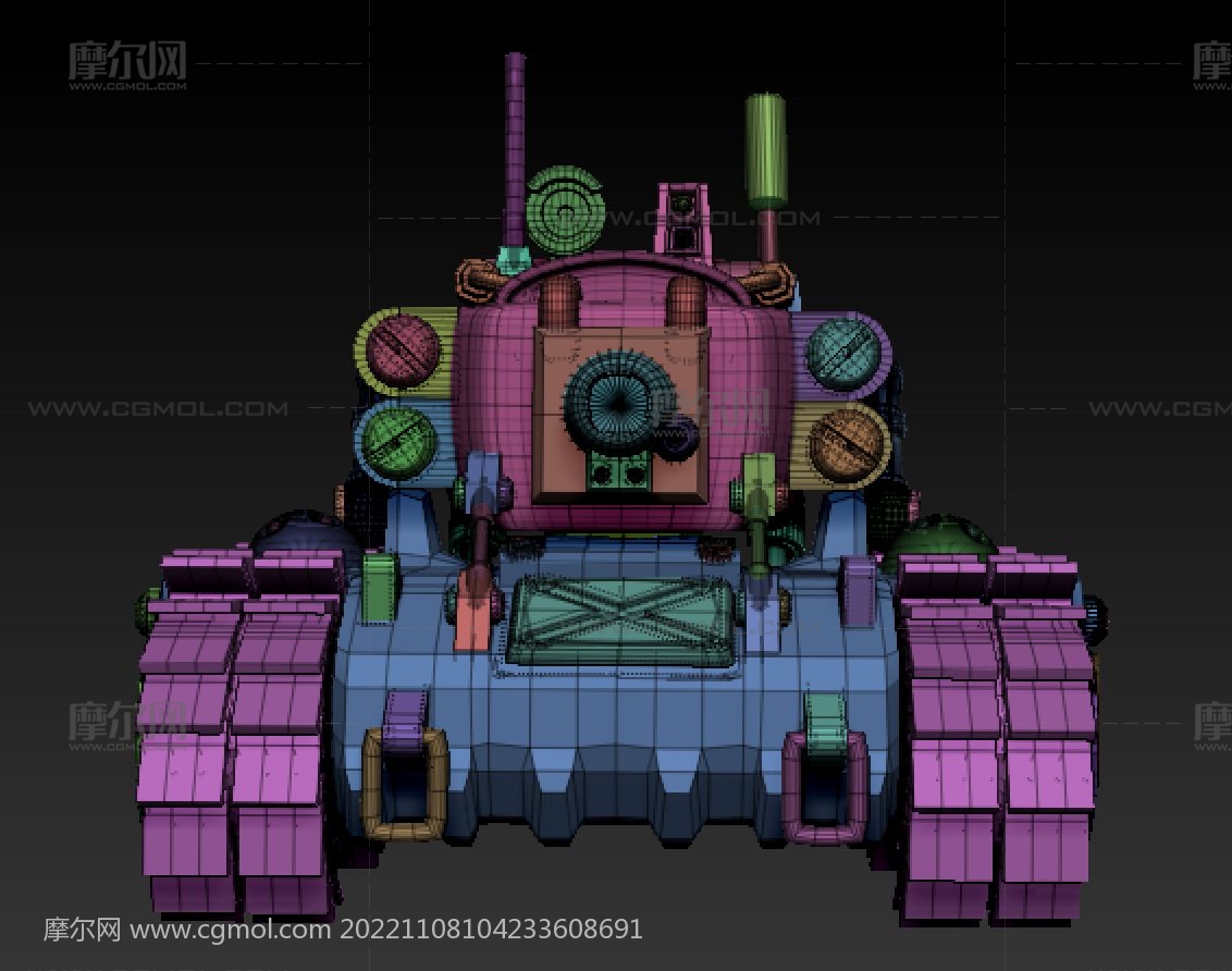 机械小坦克zbrush模型,ztl格式,零件分开