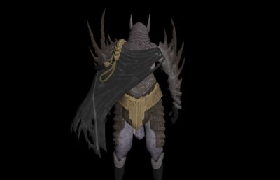 骷髅暗黑骑士游戏BOSS 3D模型