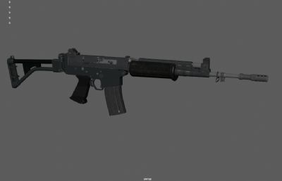 改装版AK突击步枪3dmaya游戏道具模型
