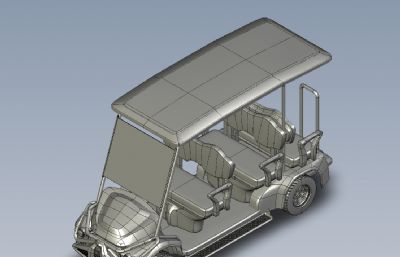 座电动高尔夫球车,观光车3D数模模型