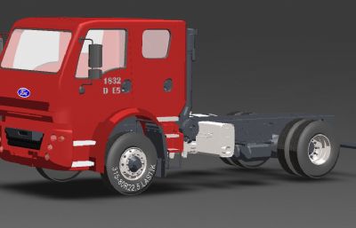 福特1832D卡车,货车车头3D数模模型(网盘下载)