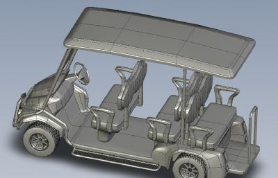 座电动高尔夫球车,观光车3D数模模型