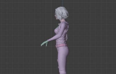制服女特工游戏人物3D模型(网盘下载)