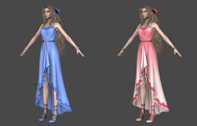 着长裙的爱丽丝3D模型