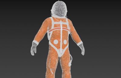 PBR次世代橙色宇航服,太空人FBX模型