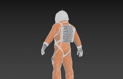 PBR次世代橙色宇航服,太空人FBX模型