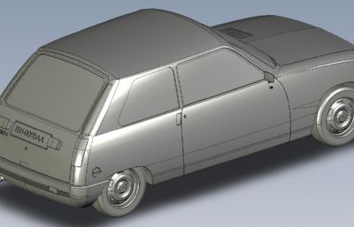 雷诺5小车3D模型