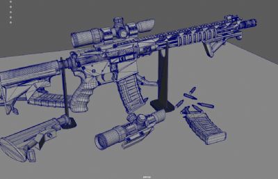 AR15 突击步枪沙漠涂装道具展示