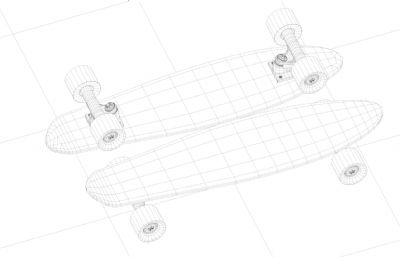 滑板 小鱼板C4D模型
