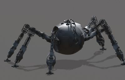 六足圆球仿生机器人OBJ模型素模