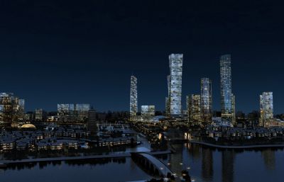 城市高楼CBD 商务办公楼 商务中心场景3D模型
