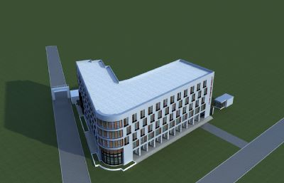 办公楼 厂房入口 大门3D模型