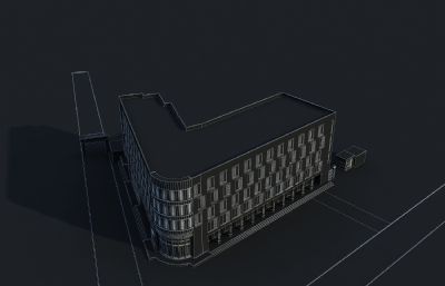 办公楼 厂房入口 大门3D模型