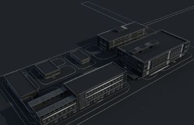 中实楼  实验楼 办公楼  厂房附属楼3D模型