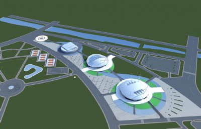 体育馆 足球场 活动中心3D模型