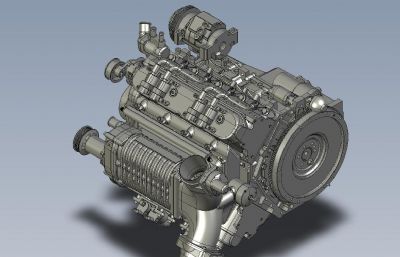 涡轮增压发动机3D模型
