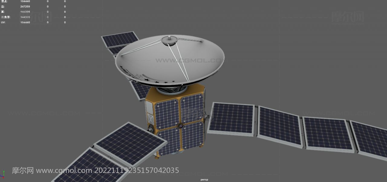 人造卫星 地球卫星 侦察卫星3dmaya模型